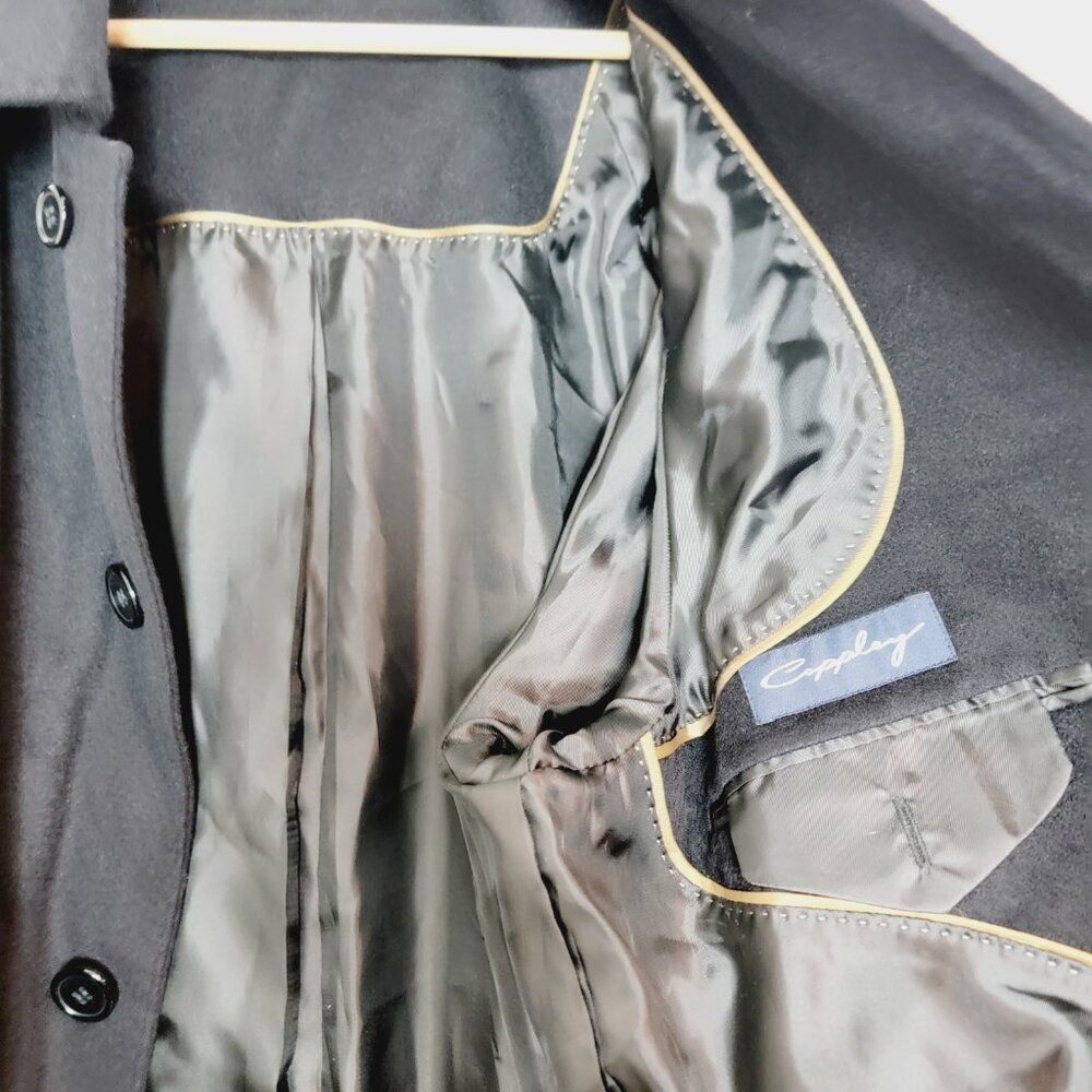 Coppley 100% Pure Cashmere Mens 3/4 Black Trench Coat Size 42 - Picture 11 of 16